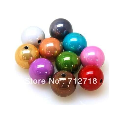 Beads,Brightness Perles 16mm Round Spacer Loose Beads For Diy Jewelry Making