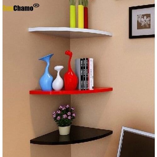 Shaped Decorative Wall Shelves Wood Wall Shelves Modern black,white 3D Wall Sticker Korean Wall Shelfs