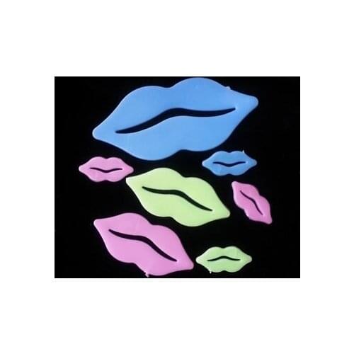 Child Fashionable Household Colour Lip Oral Cute Sexy Kiss Luminous Patch Fluorescence Stick Cartoon Animation Student Picture