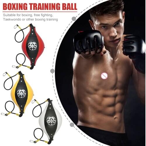 Double End Boxing Dodge Speed Ball PU Leather Inflatable Muay Thai MMA Training Floor to Ceiling Punching Bag Sports Equipment