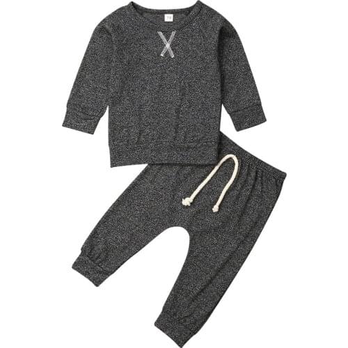 0-24M Newborn Infant Baby Boys Girls Clothing Set Casual Long Sleeve Tops + Pants Outftis Autumn Spirng Costumes