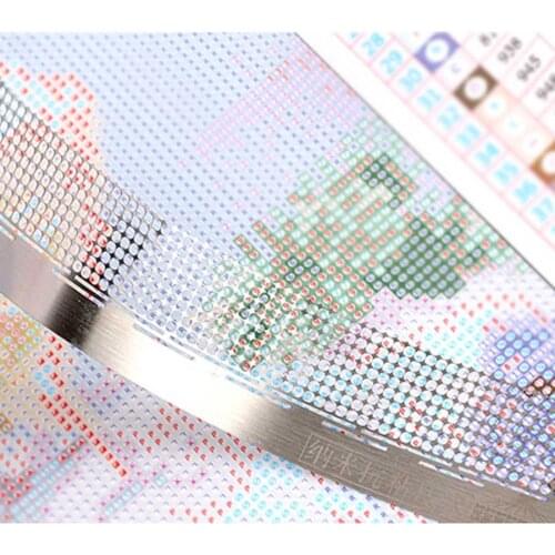 1PC Stainless Steel Portable Diamond Painting Auxiliary Ruler13CM Dot Drill Tool Mesh Ruler Diamond Embroidery Drawing Ruler