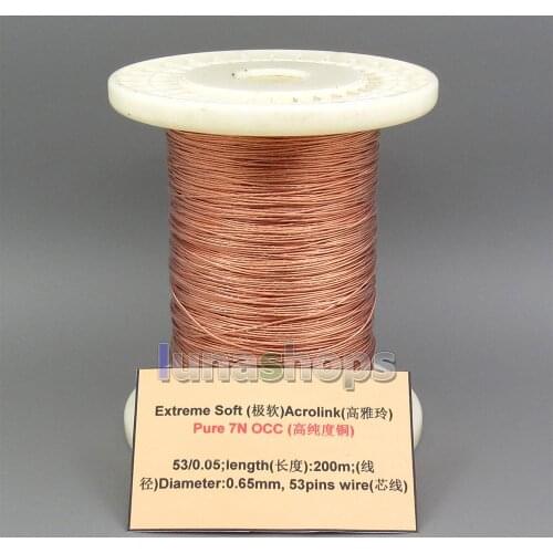 LN005275 Extreme Soft Acrolink Pure 7N OCC Signal AFT Earphone Headphone Cable 53*0.05 Dia:0.65mm