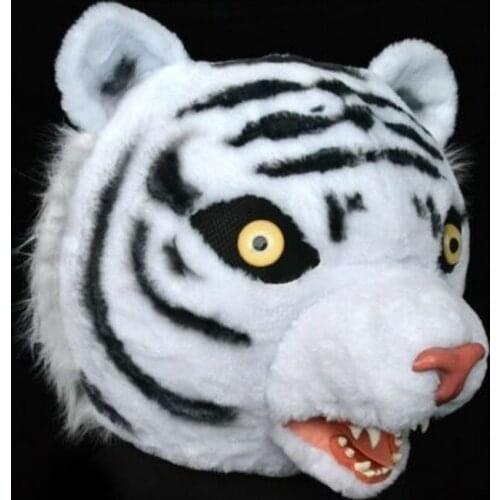 Cosplay Party Game Fancy Dress Tiger Mascot Custome Fursuit Animal Mask Halloween Lifelike Advertising Parade Unisex Character
