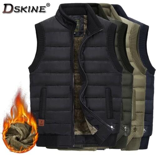 Men 2021 New Large Size Winter Jacket Vest Casual Fashion Outdoor Windproof Vest Fleece Keep Warm Thicken Sleeveles Svest Men