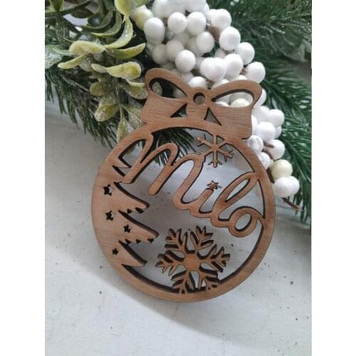 Customizable wooden Christmas ball，Christmas tree decoration，Christmas Pendant，Custom name Christmas decorations
