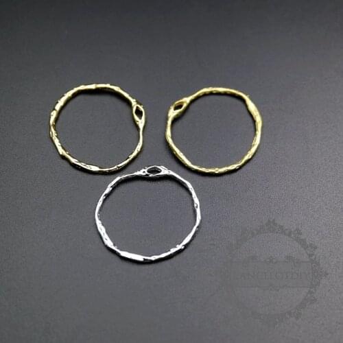 18x20mm vintage style raw brass,gold,silver color oval hoop DIY pendant charm supplies findings 1850283