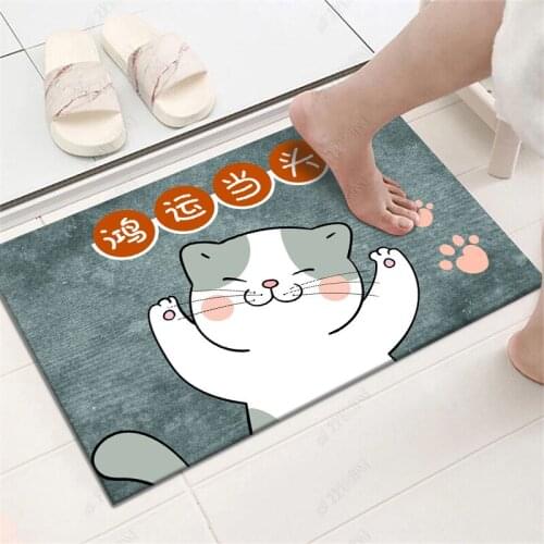 2020 New Bathroom Door Mats Entrance Door Entrance Door Mats Bathroom Absorbent Non-slip Door Mats Home Bedroom Cartoon Carpets