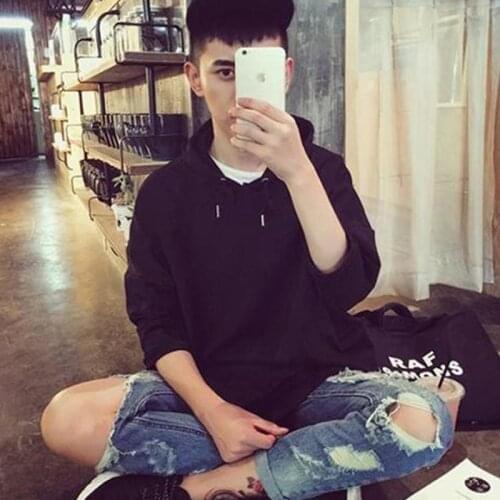 Autumn and winter new Korean version of large thick coat fashion man hooded bat shirt bat sleeves in a long loose big