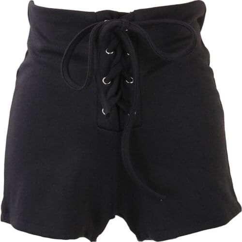 New arrival Women Casual Hot Black Short Summer Bandage High Waist Shorts S