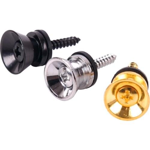 New 2Pcs Guitar Strap Lock Locking Pegs Pin Metal End Strap Button for Acoustic Classical Bass Guitar Ukulele Guitar Accessories