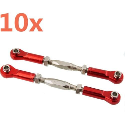 10 Pieces RC Car Upgrade Part Aluminum Alloy Front Rear Servo Link SLA013 For 1/10 Scale Models Traxxas Slash 4x4 / Huan Qi 727