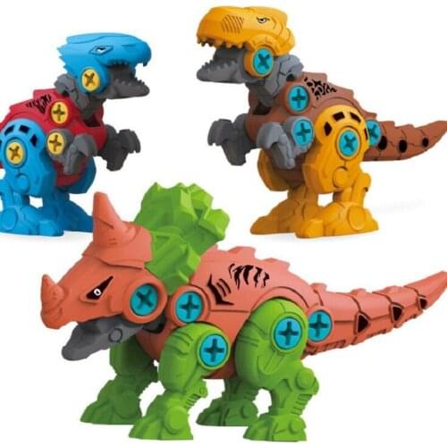 Puzzle DIY disassembly and assembly of dinosaurs assembling building blocks with screw screw animal model childrens toys