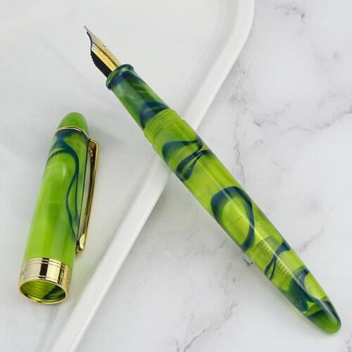 LORELEI Acrylic Resin Green Fountain Pen, Quality Iridium EF/F 0.38/0.5mm with Converter Gift Ink Pen for Business Office Home