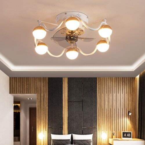 Modern Living Room Bedroom Mute Frequency Conversion Ceiling Chandelier Creative Personality Simple Fan Light
