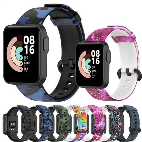 Watch Band for Redmi Watch Print Silicone Rubber Watch Bracelet Replacement for Xiaomi Mi Watch Lite Strap Accessories Women Men