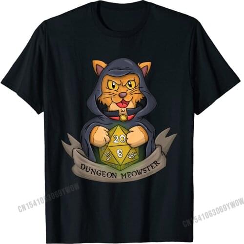 Dungeon Meowster Funny Master DM Dungeons And Cats Tabletop T-Shirt Camisas Men Discount Men T Shirt Group Tops Shirts Custom