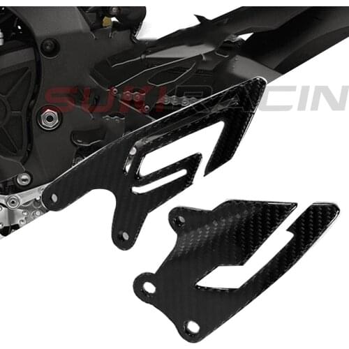 R1 R1M Carbon Fiber Motorcycle Heel Plates Heel Guard Rearset Plate Foot Peg Protect For YAMAHA R1 R1M 2015 2016 2017 2018