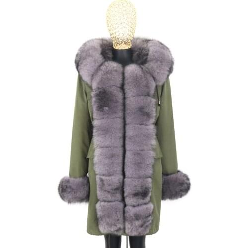 2021 Female Waterproof Coat Real Raccoon Fur Collar Natural Fox Fur Winter Jacket Women 7XL Coat Womens Detachable Parka
