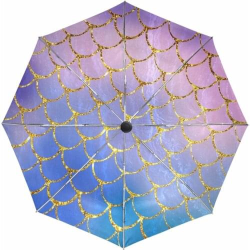Mermaid Scales Folding Umbrella Anti UV Protection Umbrellas Fully Automatic Parasol Sun Umbrella for Women