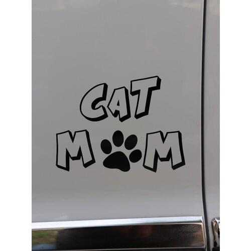 ZTTZDY 15.7*11.7CM Cat Mom Car Sticker Beautiful Vinyl Decal Black/Silver ZJ4-0141