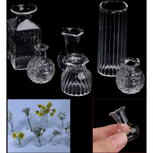 1:12 Dollhouse Miniature Flowerpot Vase Glass Basin DIY Furniture Toys For Dollhouse Decals New