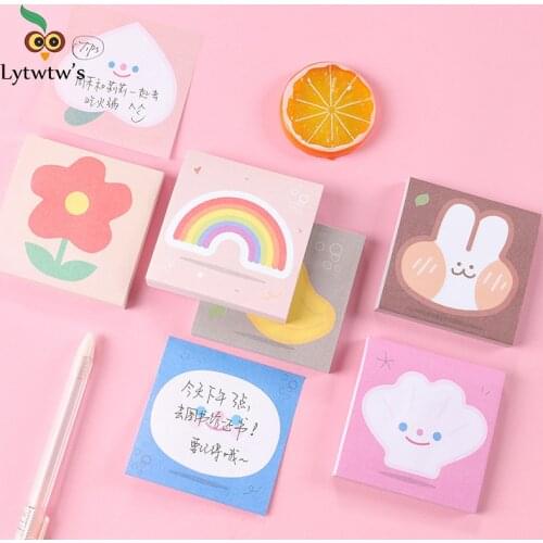 1 PCS Adhesive Cute Kawaii INS Sticky Notes Notepad Memo Pad Office School Supply Stationery Notebook Sticker Stickers Planner