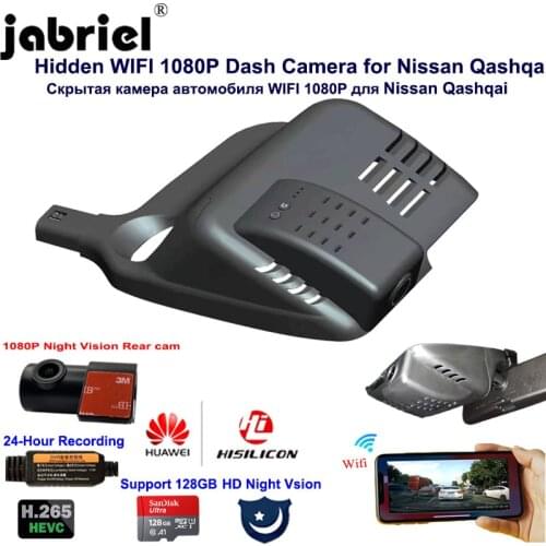 1080P Hidden Wifi Night Vision Dash Camera Car DVR Dual Lens for Nissan qashqai j10 j11 j12 2015 2016 2017 2018 2019 2020 2021