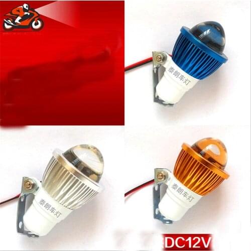 12V popular universal mini Strobal spotlight lamp motorcycle long-range spotlights blue purple red shinal spot light