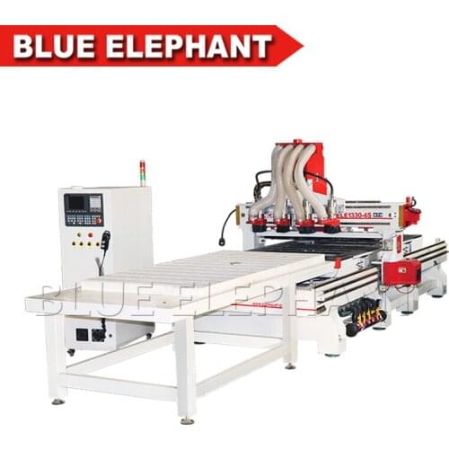 3d milling machine 1330 one head with four spindles vacuum table with X axis and Y axis roller