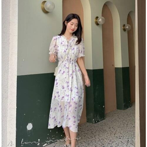 AIWOTWOTONG Summer Chiffon Dresses