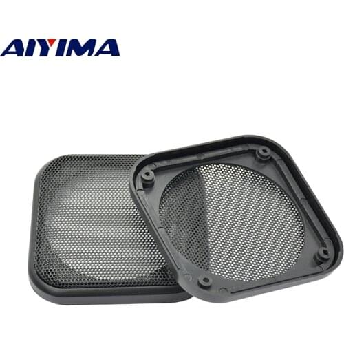 AIYIMA 2Pcs 4 INCH Speaker Grill Mesh Enclosure Protective Cover Replacement Square Net Speaker Accessories