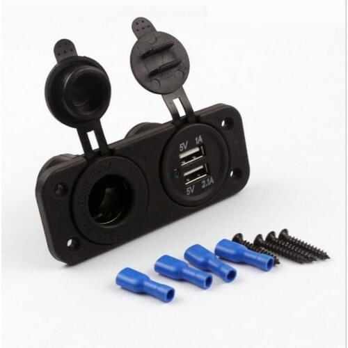 Car charger 2A Dual USB Car Cigarette Lighter Socket Splitter 12V phone USB Charger Power Adapter Outlet