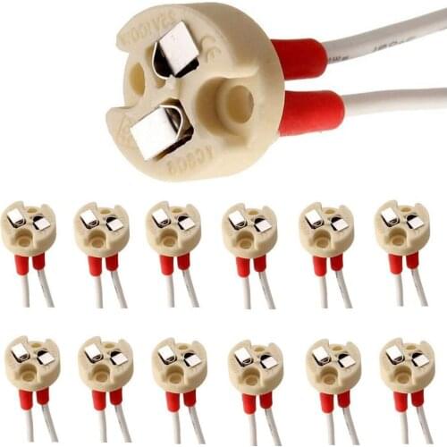 DIY 10PCS Ceramic Halogen LED Lamp MR16 G4 Mr11 G5.3 GY6.35 Socket Holder Base