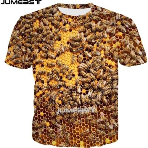 Jumeast Brand Men/Women 3D Printed T-Shirt Insect Bee Short Sleeve T Shirt Sport Pullover Tops Tees