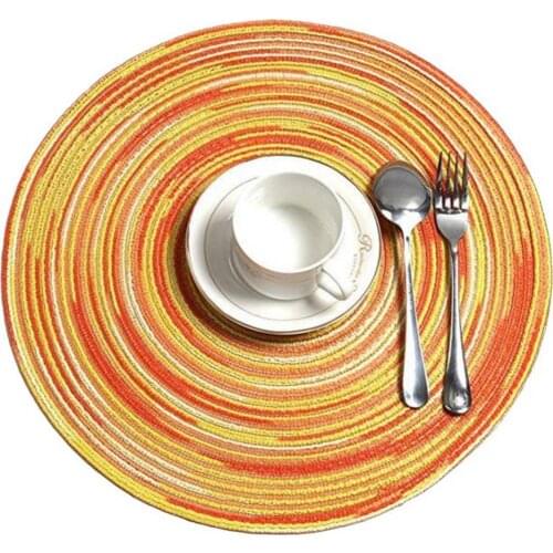 Round Ramie Insulation Pad Solid Placemats Linen Non Slip Table Mats Kitchen Accessories Decoration Home Pad Coaster