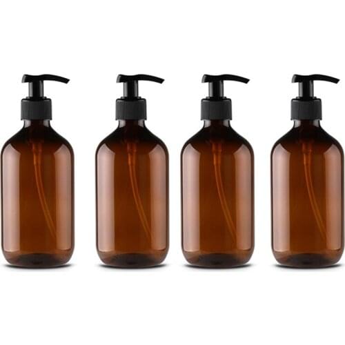 Hot 4Pcs New 500Ml Pump Bottle Makeup Bathroom Liquid Shampoo Bottle Travel Dispenser Bottle Container for Soap Shower Gel