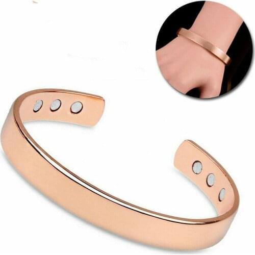 Mens Women Magnetic Copper Energy Therapy Bracelet Bio Arthritis Pain Relief Opening adjustable health bracelet 2021 new