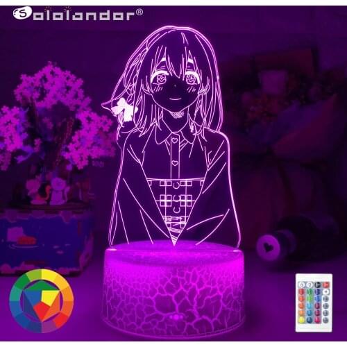 Newest Okarishimasu Sumi Sakurasawa Led Night Light for Bedroom Decor Gift Nightlight Anime Waifu 3d Lamp Sumi Rent A Girlfriend