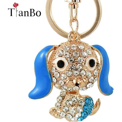 2018 new Fashion Dog Keychain Bag Charm Pendant Keys Holder Keyring Jewelry For Women Girl Gift Keychain Jewelry