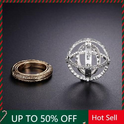 2021 New Creative Rotierenden Clamshell Knuckle Ring Astronomische Ball Ring Universum Women Student Konstellation Ring Jewelry