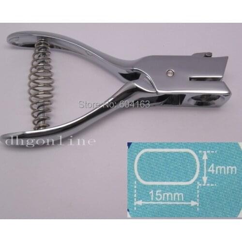 One Slot Puncher 15mm x 4mm Hole ID card badge Hand Held punch PVC tag A1