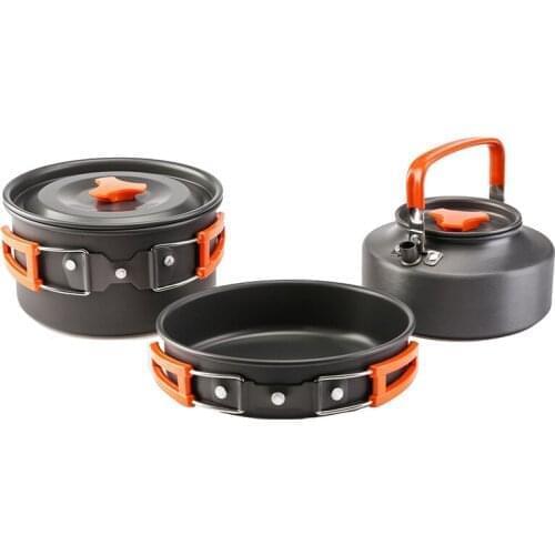 Outdoor pot & teapot set for 2-3 people camping kettle pot set portable outdoor cooker multifunctional aluminum outdoor tablewar
