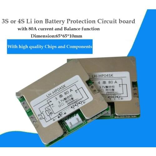 3S 12V or 4S 16.8V li ion 18650 Battery PCB with 80A current for 12.6V lipo battery BMS with Balance function