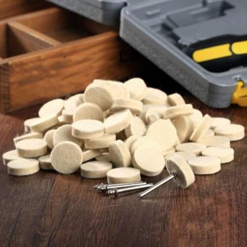 50pcs Felt Wool Automotive Polishing Buffing Wheels For Power 1" X 1/4" 25mm X 8mm 2 Drill Furniture Refrigerator Shell