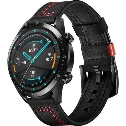 For Huawei Watch GT2 46mm Strap Leather Bracelet Bands Watchband Luxury Elegant Wristbands Business Gifts