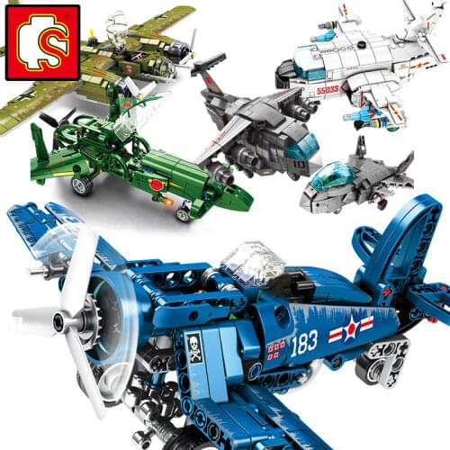 Sembo J20 J15 WW2 Plane Fighter Jet World War 2 1 i ii WW1 British Military Army Model Building Block Brick Airplane Technique