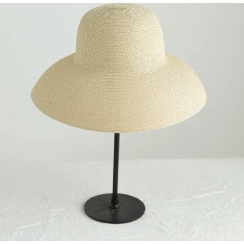 Elegant Womens Summer Hat Sun Protection Cap Female Dome Casual Foldable Wide Brim Solid Color Straw Hat Beach Hat Sun Hats