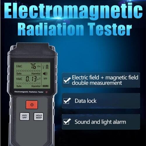 ET825 Electromagnetic Radiation Tester Radiation Detection Alarm Radio Wave Meter LCD Display