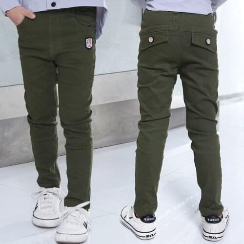 2019 children boys spring pants clothing Kids casual good quality patchwork labels cotton Pants for boys 4-9 years